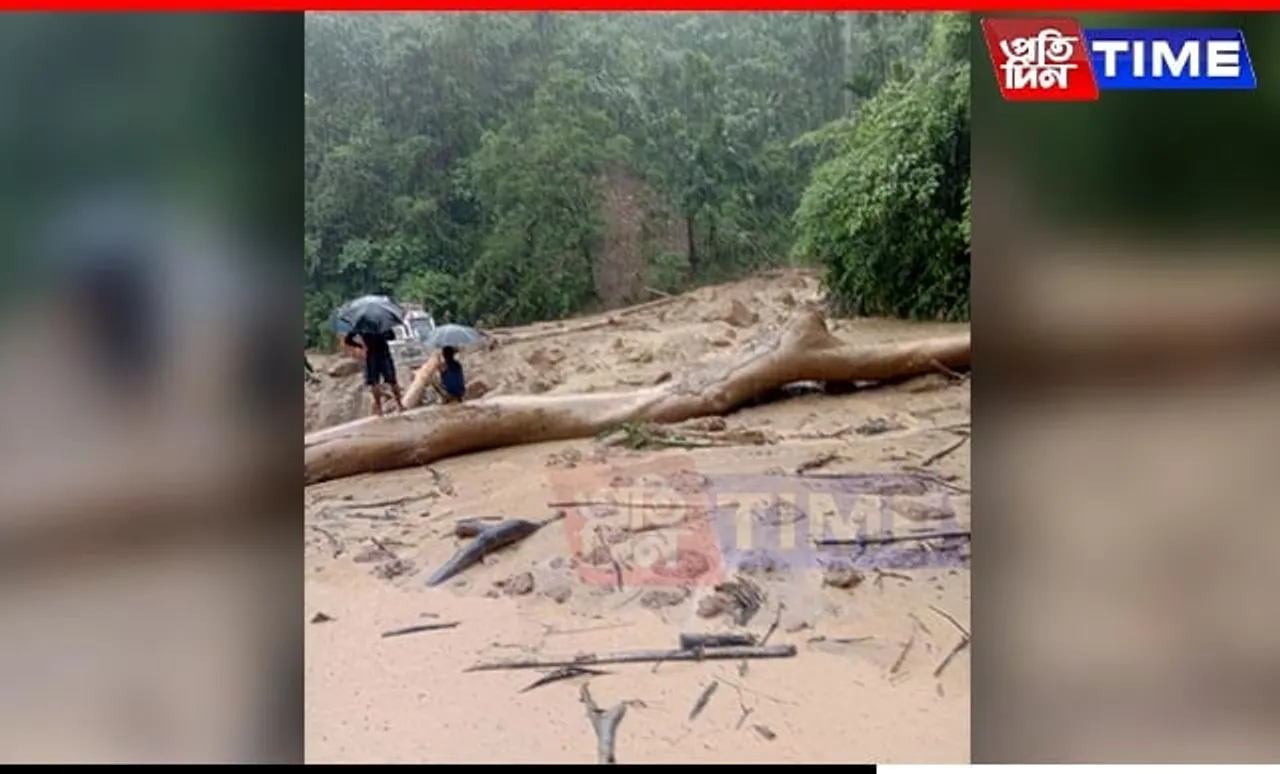 Massive Landslide Once Again Halts Traffic on Silchar-Guwahati Route